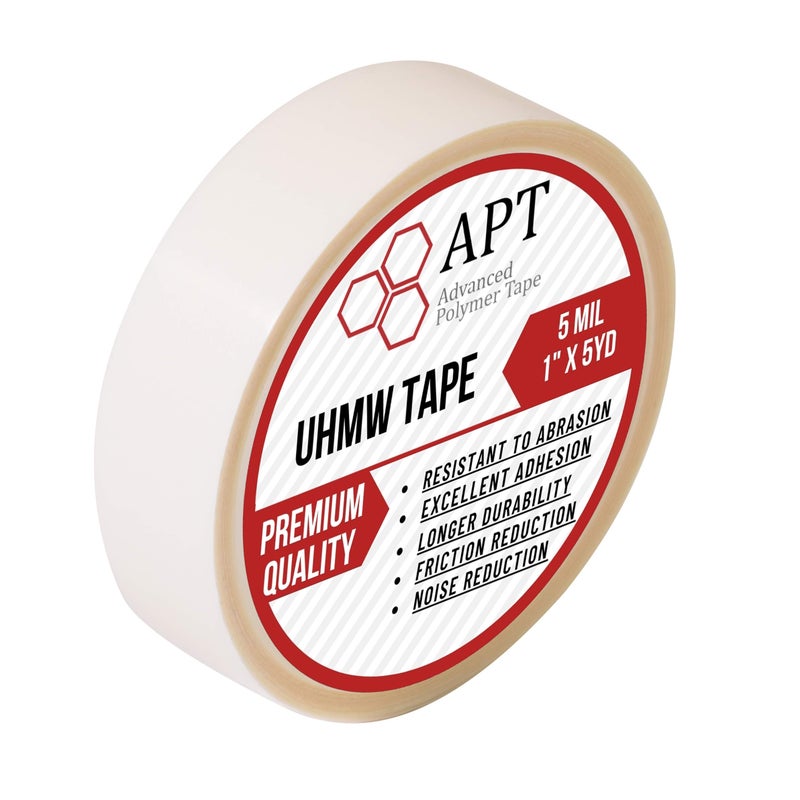 APT Advanced Polymer Tape APT, UHMW (Ultra-high Molecular Weight) Polyethylene Tape, Resists Abrasion, Impact, for Surface Protection and Friction and Noise Reduction for Lining Sliding Surfaces. (1" x 5Yds, 5 Mil UHMW) - Image 1